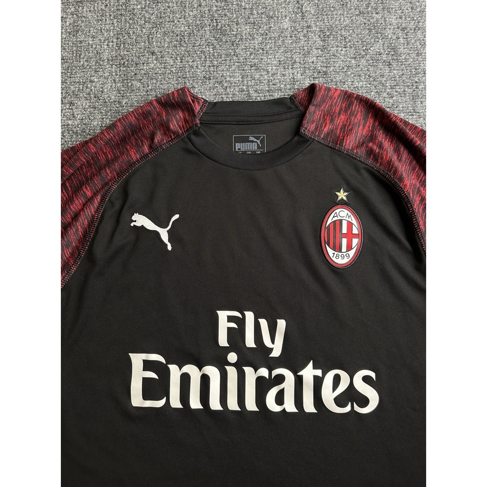 Men's Puma AC Milan 2018-19 Third Soccer Jersey Black Red, Size L - Picture 2 of 6